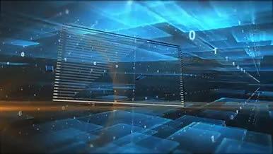 虚拟科技蓝色空间信息展示背景AE模板视频的预览图